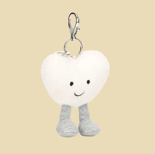 Amuseables Cream Heart Bag Charm