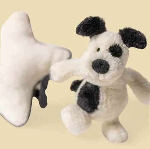 Bashful Black & Cream Puppy Musical Pull