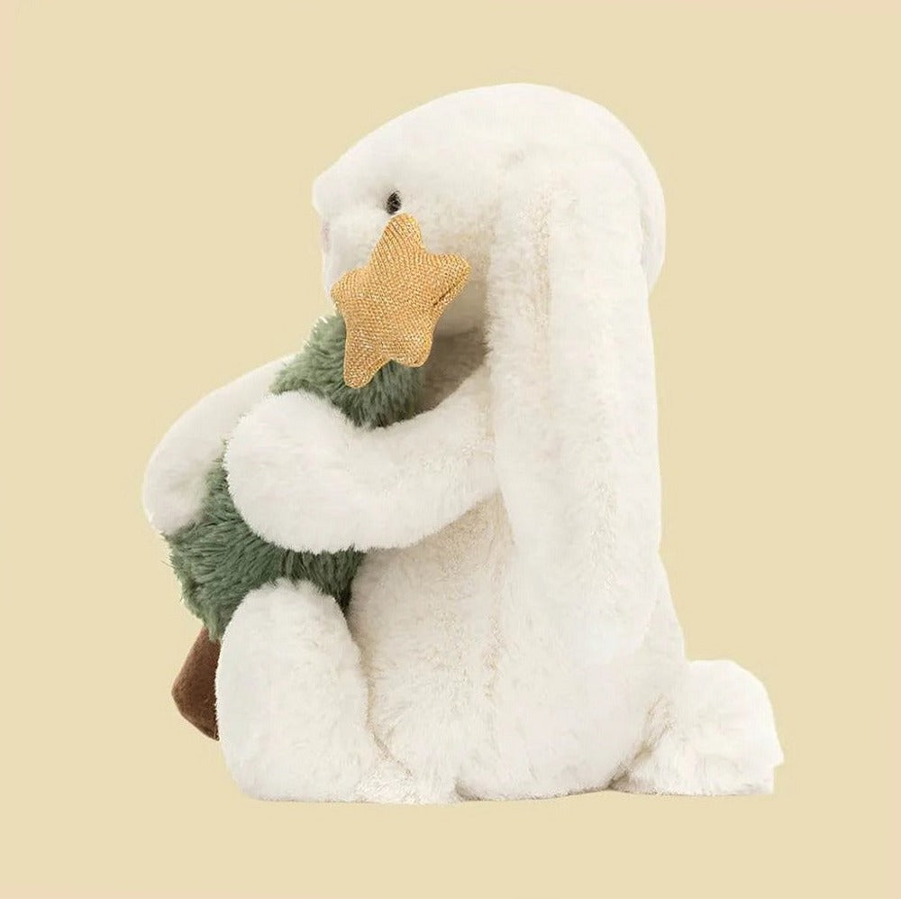 Bashful Bunny with Christmas Tree