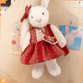 Cherry Stripe Outfit Set – Red Striped Dress, Hair Clip & Crossbody Bag (for Bashful Bunny Medium)