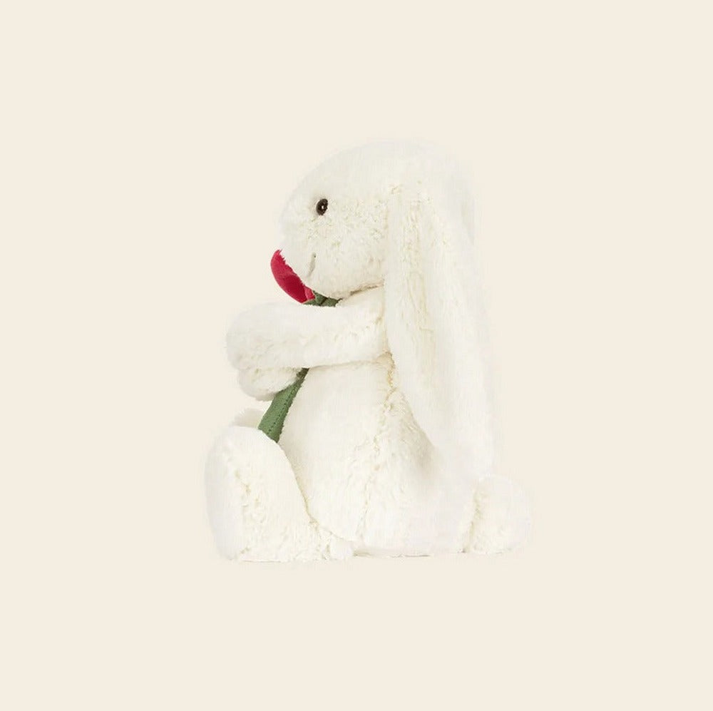 Cream Bunny with Rose