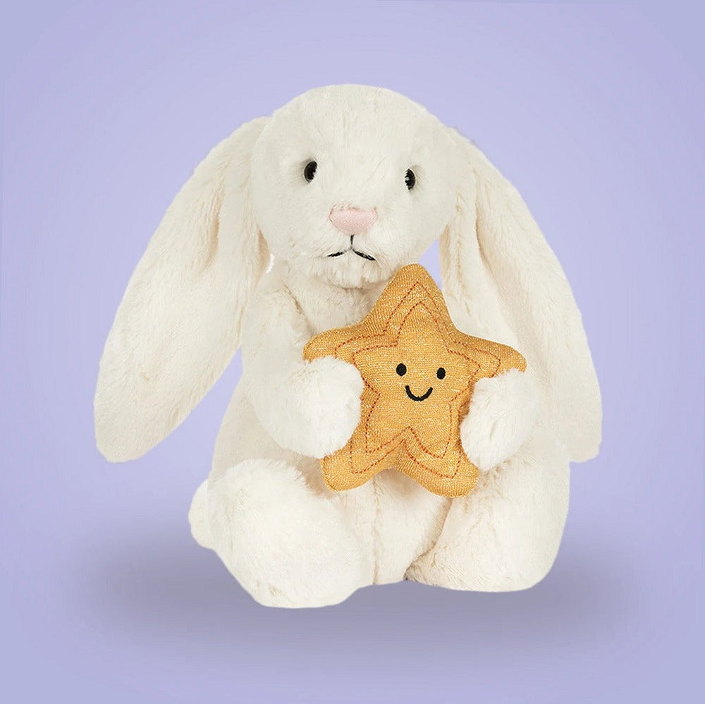 Cream Bunny with Star – soft plush toy