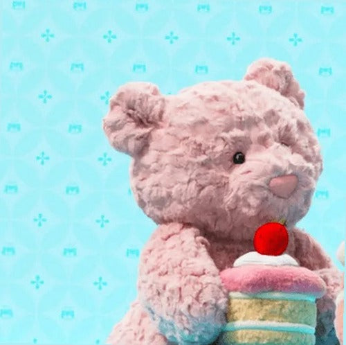Leola Bear with Strawberry Cake